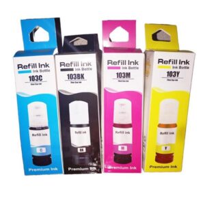 Refill Encres Refill 103 Compatibles pour Imprimante Epson –Kit de 04 Couleurs Qualité & Économie au Rendez-vous