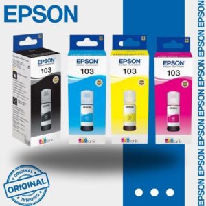 Epson Bouteille D'encre 103 Noir Bleu Rouge Jaune 4 X 65ml Orginal
